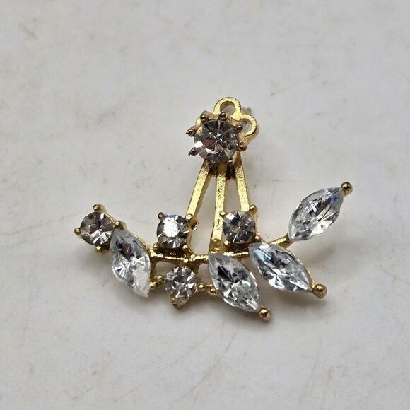 "5/$25" Mismatched Silver/Goldtone Faux Pearl Cluster Rhinestone Post Earrings - Picture 7 of 8